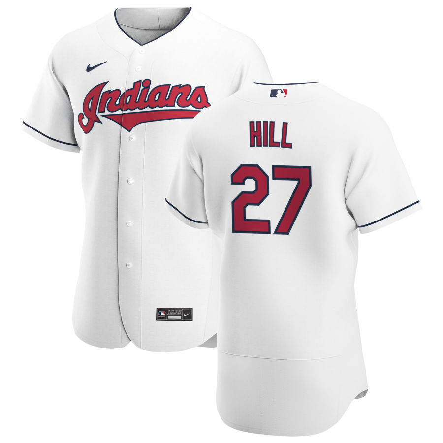 Cleveland Indians 27 Cam Hill Men Nike White Home 2020 Authentic Team MLB Jersey